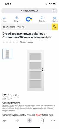 Nowe drzwi 70 lewe białe z szybami connemara