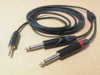 Kabel audio Y przewód JACK 3,5 > 2x JACK 6,3 3m do laptopa telefonu-3m