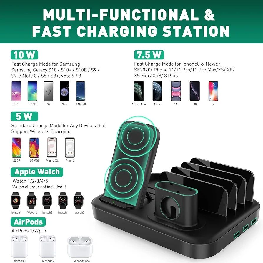 Multiport stacja ładująca do iphone airpods apple watch seenda ich66