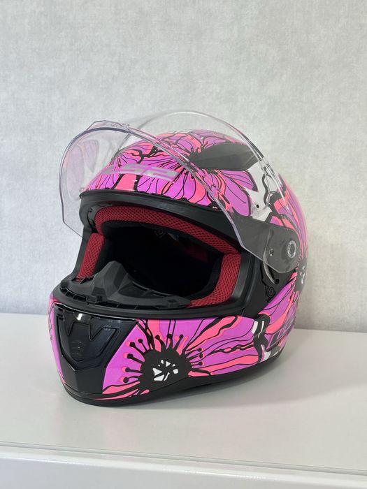 Шолом інтеграл LS2 POPPIES S (55-56) рожевий з білим