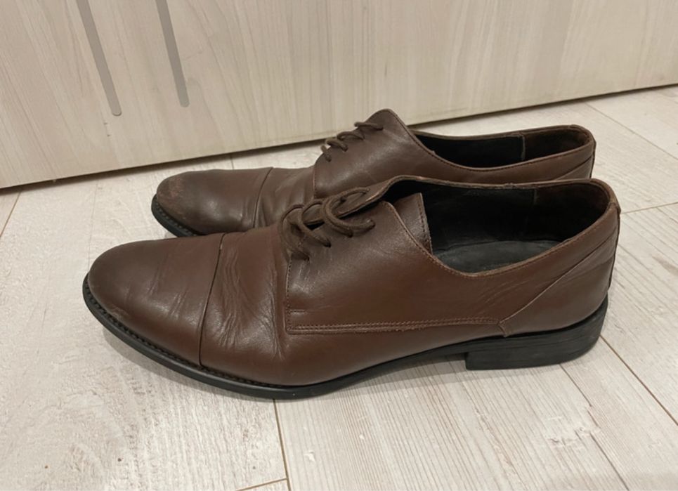 Półbuty eleganckie brązowe skórzane Kubenz 43/44