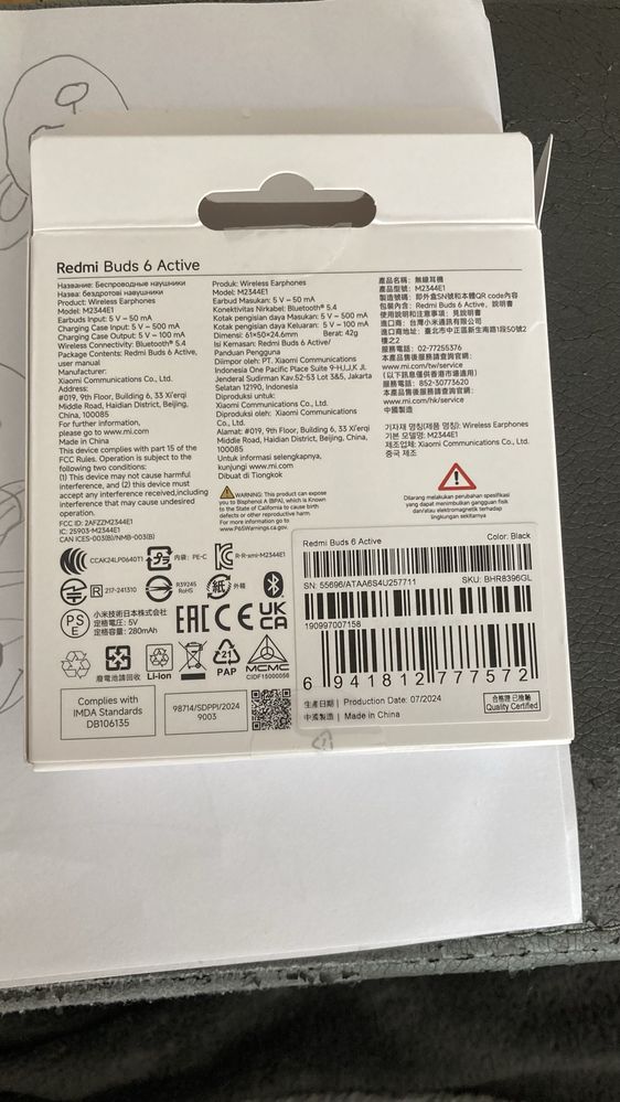 Redmi Buds 6 Active (Xiaomi) / auriculares (novos com garantia)