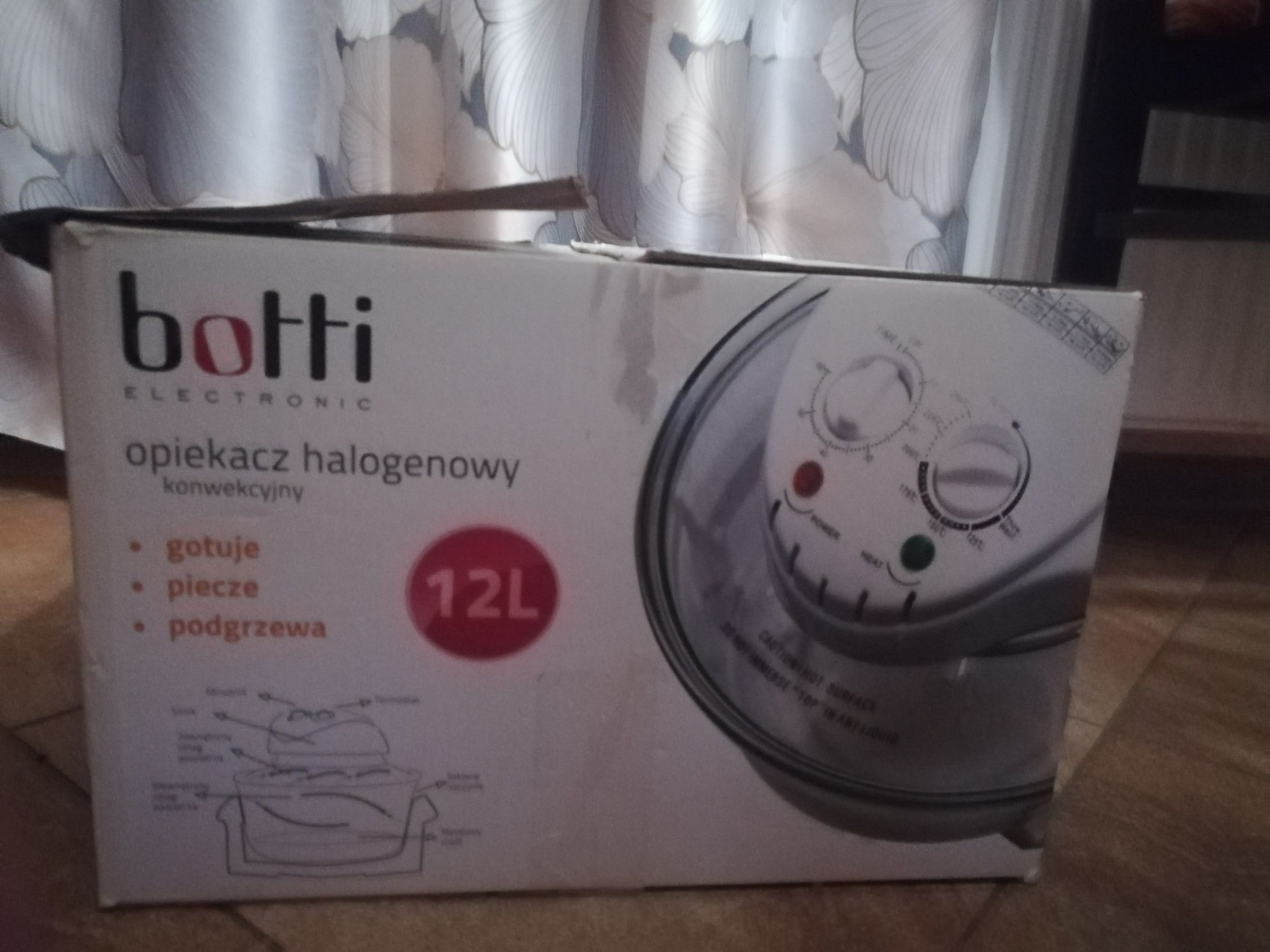 Opiekacz halogenowy konwencyjny Botti. Nieużywany 12l