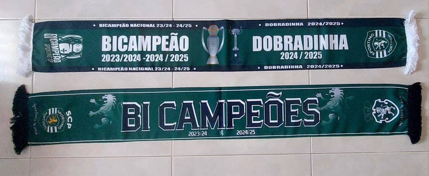 Uma Bandeira e 3 Cachecois a escolha Sporting Bi Campeao