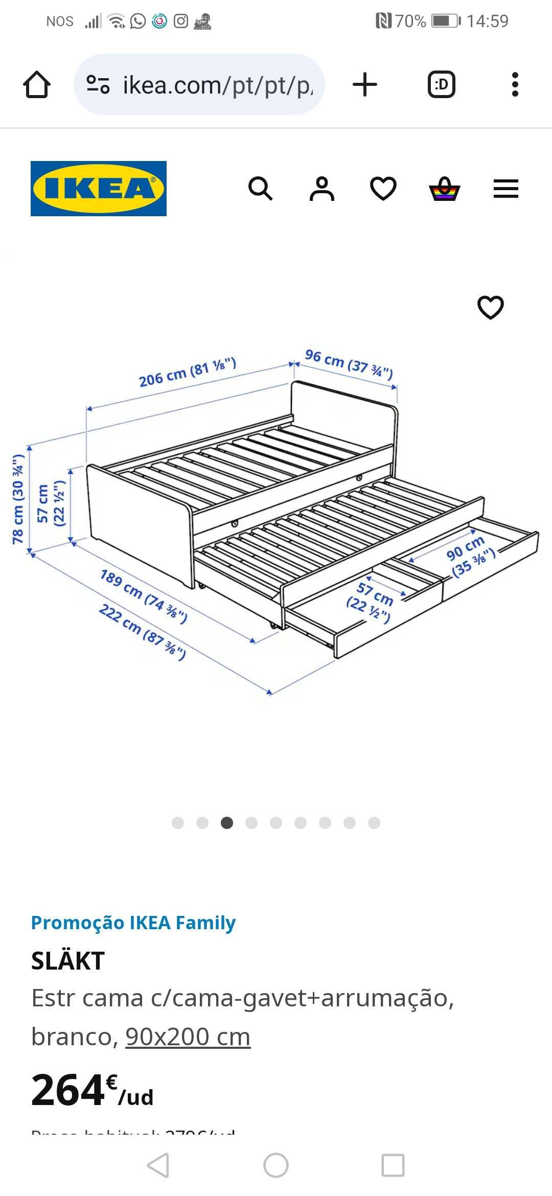 Cama gavetao ikea