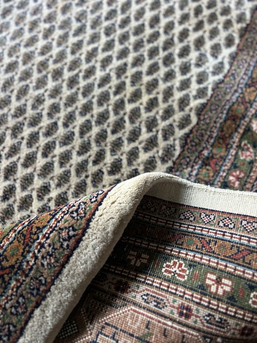 Tapete oriental indiano,em pura lã feito à mao,original,lavado.305x250