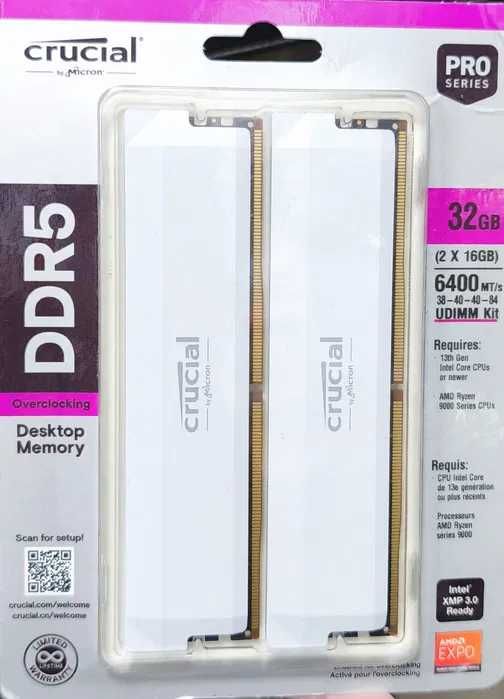 Nowa pamięć Crucial Pro Overclocking, DDR5, 32 GB, 6400MT/s, CL38