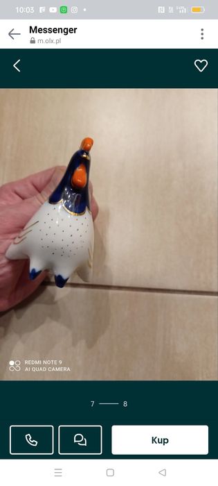 Łomonosow Ussr kura,kogut figurka z porcelany