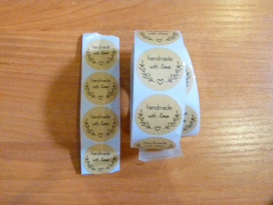 Naklejki papierowe rękodzieło Handmade 100 sztuk 2,5cm