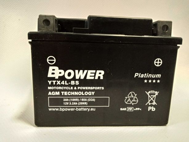 Akumulator  AGM Power YTX4L-BS 3Ah 60A