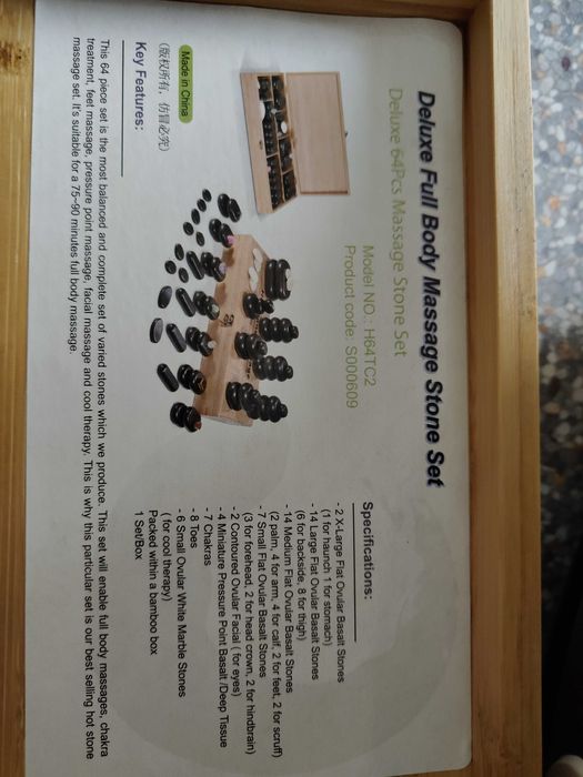 Kamienie bazaltowe 64szt do masażu + podgrzewacz