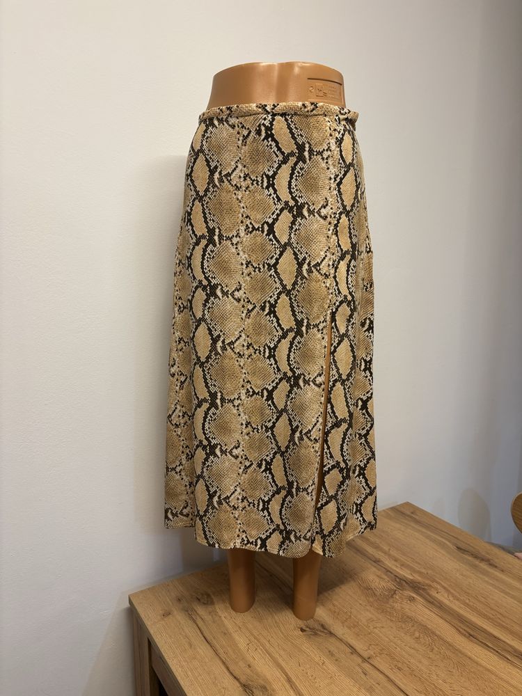 Spódnica midi w panterkę z viscozy H&M 38|40