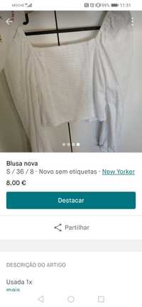 Blusa branca com botões