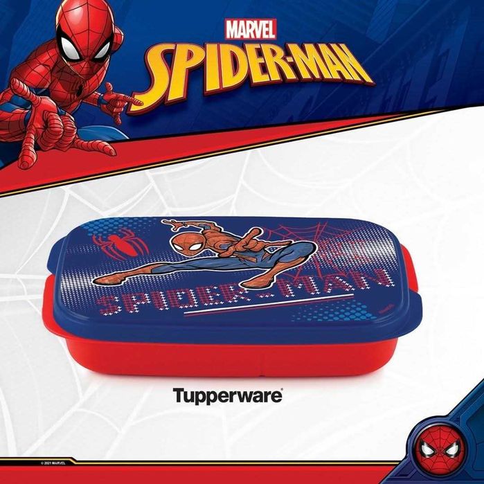 Snack com Divisórias Spiderman Tupperware Novo