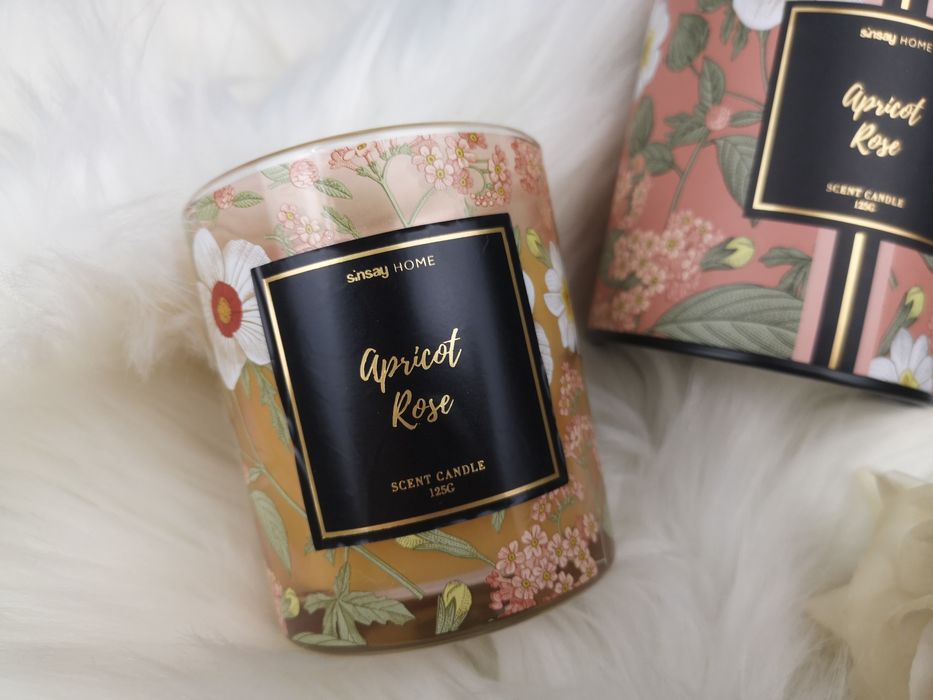 Świeca zapachowa Apricot Rose świeczka Morela i Róża nowa Sinsay