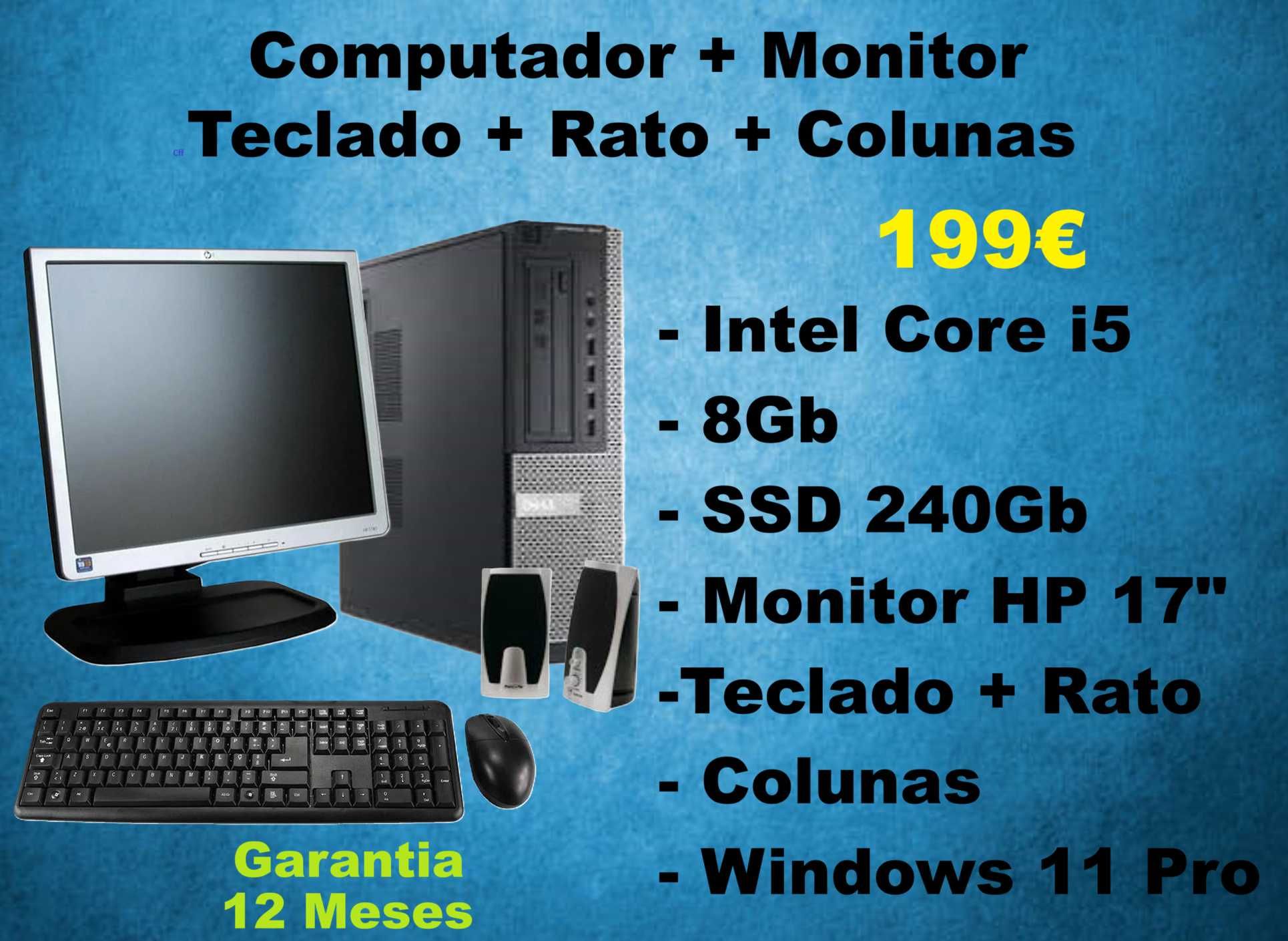 PC OFFICE - Dell Optiplex 7010 - Intel Core i5 / 8Gb / SSD 240Gb / LCD