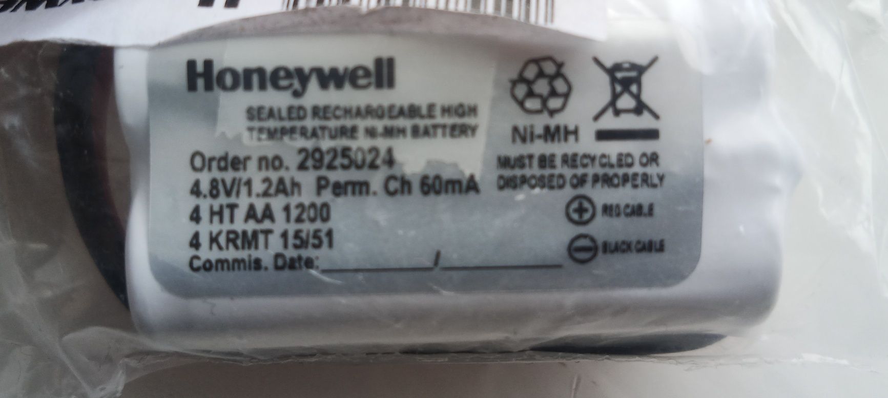 Батарея, 4.8V, 1200mAh, NiMH, Battery Honeywell
