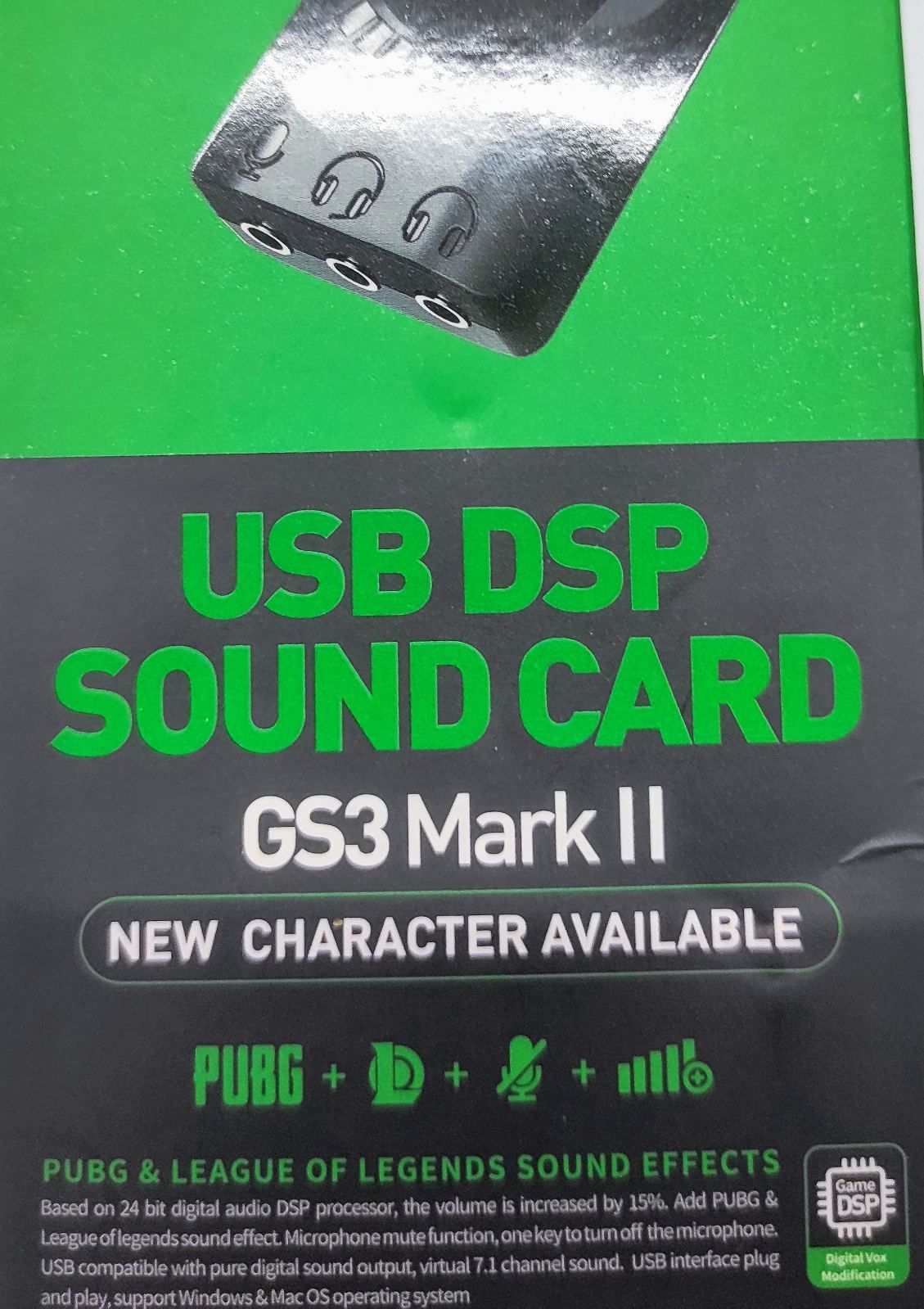 Зовнішня звукова карта USB Plextone GS3 Mark2 Black