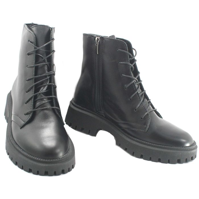 Черевики зимові жіночі чорні Ботинки зимние женские натуральная кожа