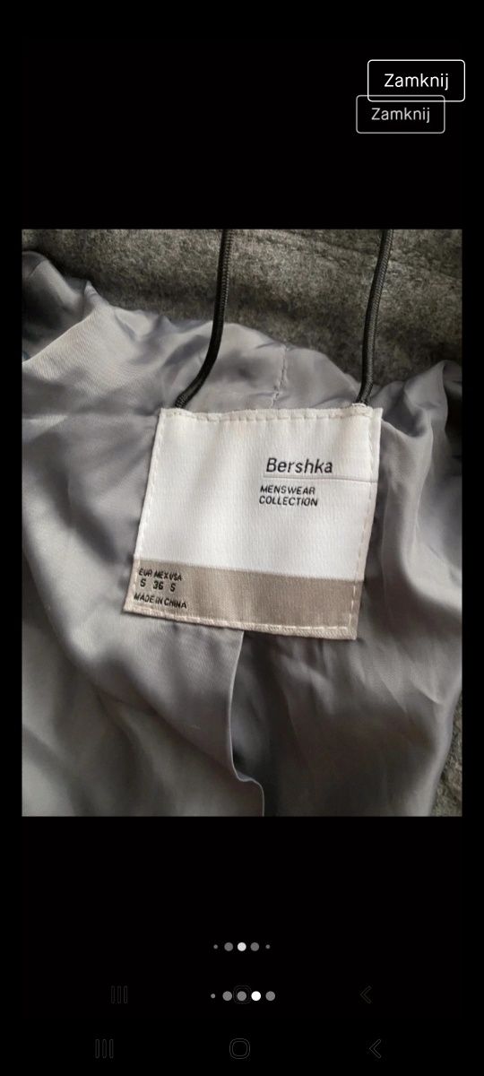 Płaszcz bershka 44% wełny