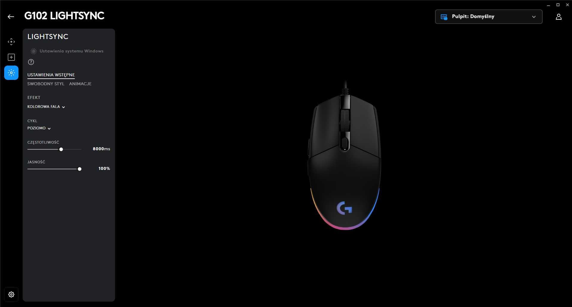 Mysz Logitech G102 Lightsync Gaming Mouse Black