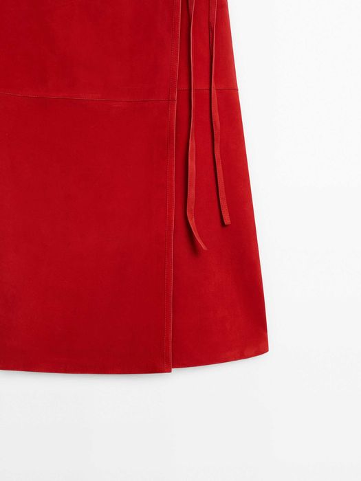 Нова! Розкішна шкіряна замшева спідниця-парео Massimo Dutti