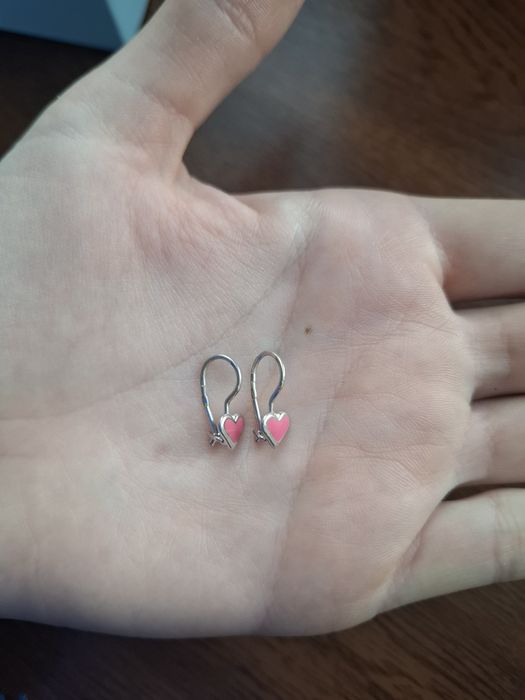 Срібні сережки кульчики сердечка