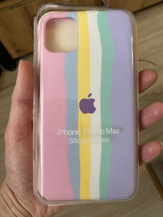 Силіконовий чохол IPhone 11 Pro Max, rainbow pink, райдужний