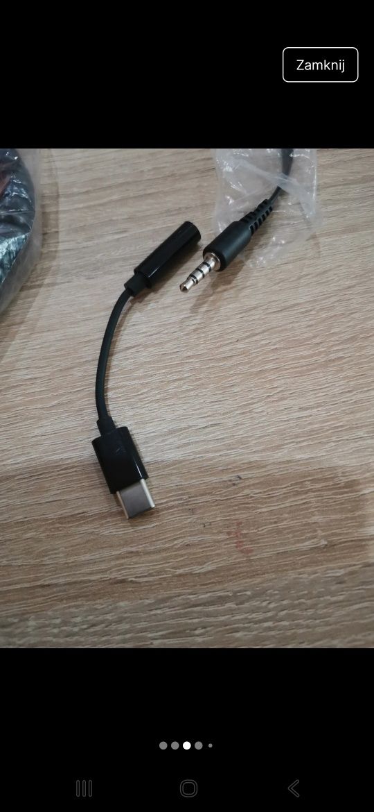 Słuchawka  Retro (RWT Aster) 3,5 mm + adapter USB-C  , pomarańczowa
