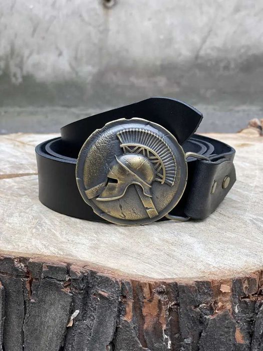 Ремінь з пряжкою Центурион латунь bb37 Мужской ремень ручной работы