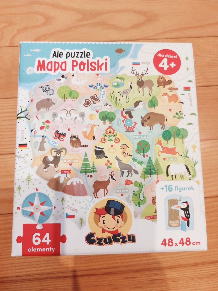Czuczu Puzzle Mapa Polski 64el 4+