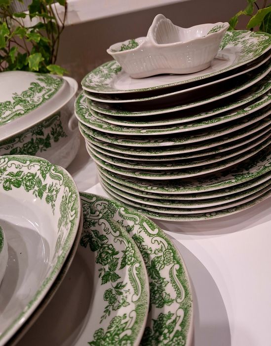 Piękny zestaw obiadowy Fajans Włocławek