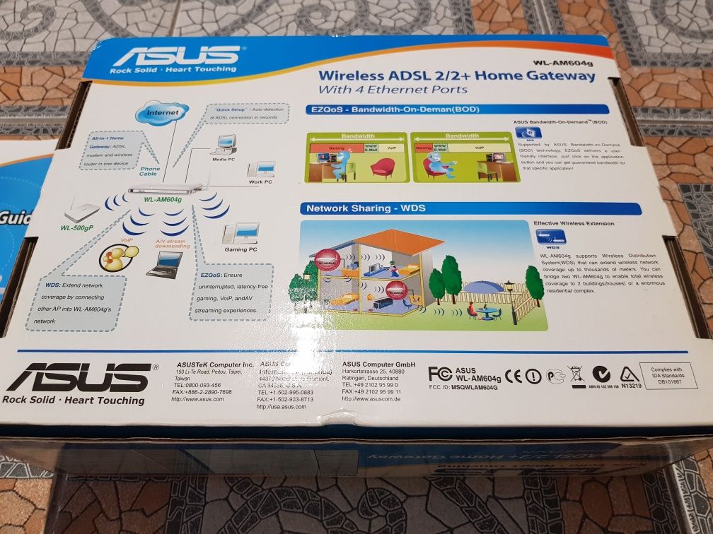 Модем, маршрутизатор, роутер Wireless ADSL Asus WL-AM604g