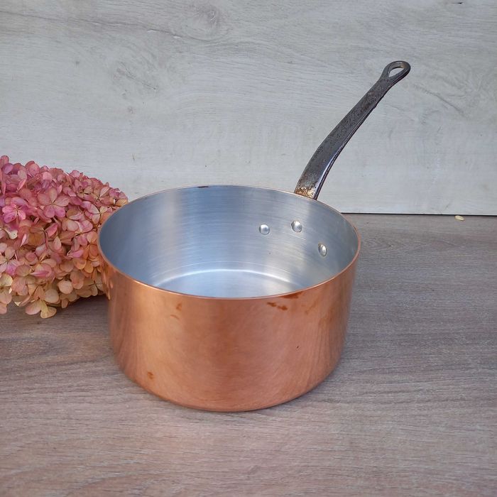 Miedziany garnek miedziany rondel poj 3 l. - ciężki, grube dno