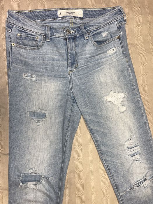 Spodnie. Niebieskie dzinsy Xs/ S przetarcie Abercrombie Fitch 27