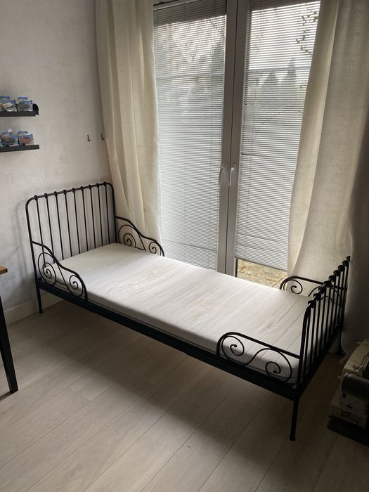 Łóżko metalowe regulowane Ikea Sultan/ Minnen z stelażem