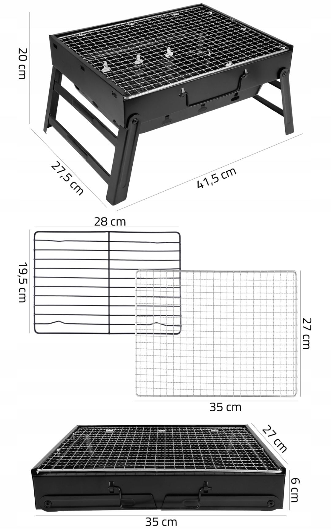 Mega zestaw wypoczynkowy grill turystyczny + komplet sztućców do grill
