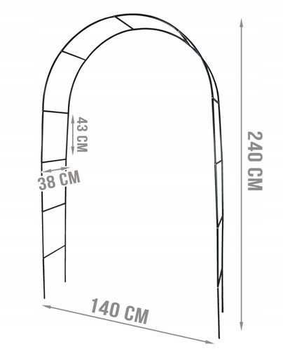 Pergola ogrodowa łukowa łuk zielona metalowa na pnącza róże