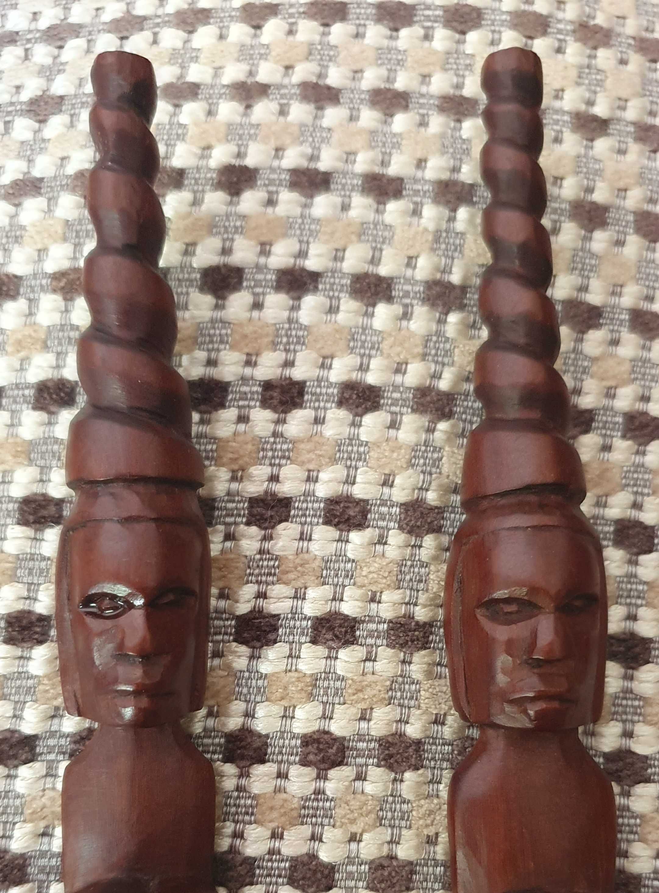 Arte Africana - Colher e Garfo de madeira, 38cm, com cerca de 100 anos