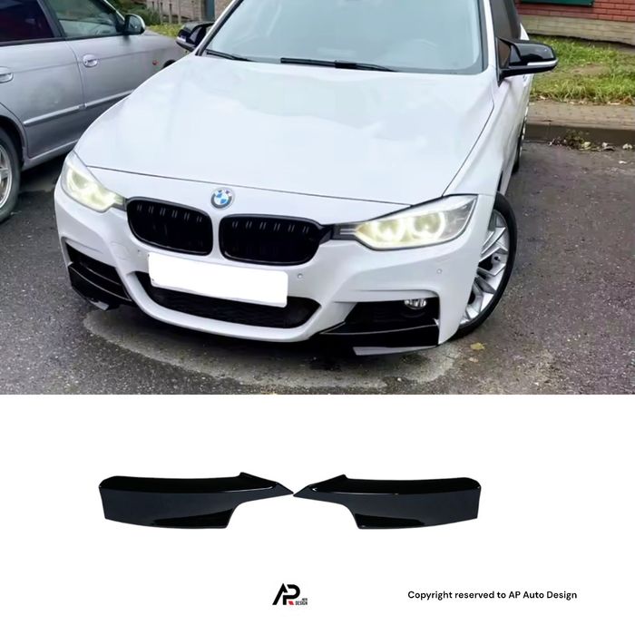 BMW F30 F31 Lip Splitter Abas Para choques Frontal Preto brilhante