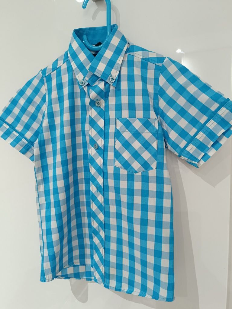 Koszula z krótkim rękawem, chłopięca, elegancka, wizytowa r.110