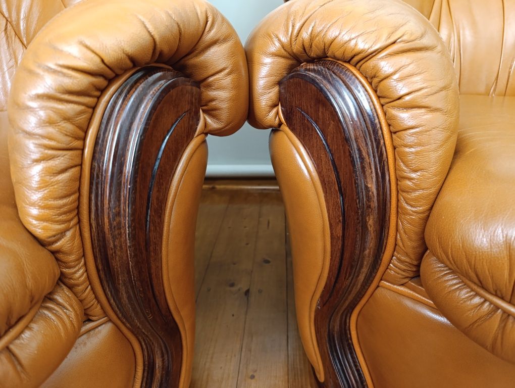 Шикарний набір меблів диван крісло шкіра