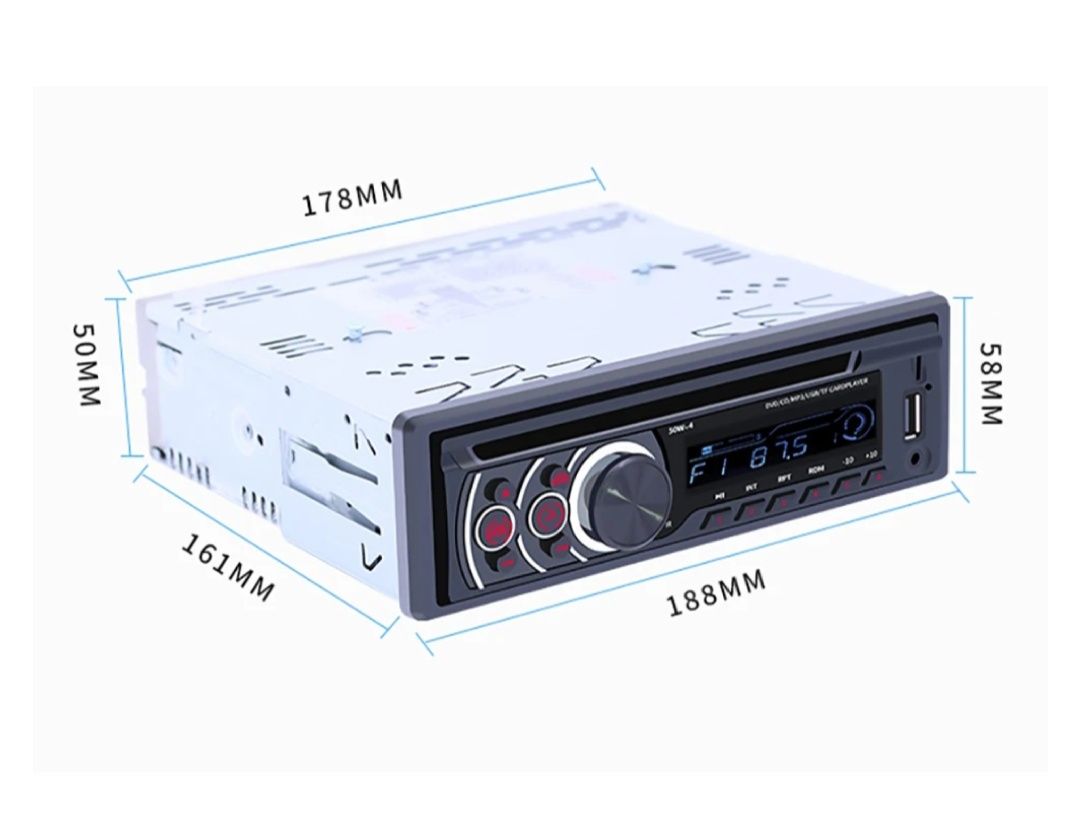 Rádio 1din com leitor CD/DVD Bluetooth USB AUX FM novo