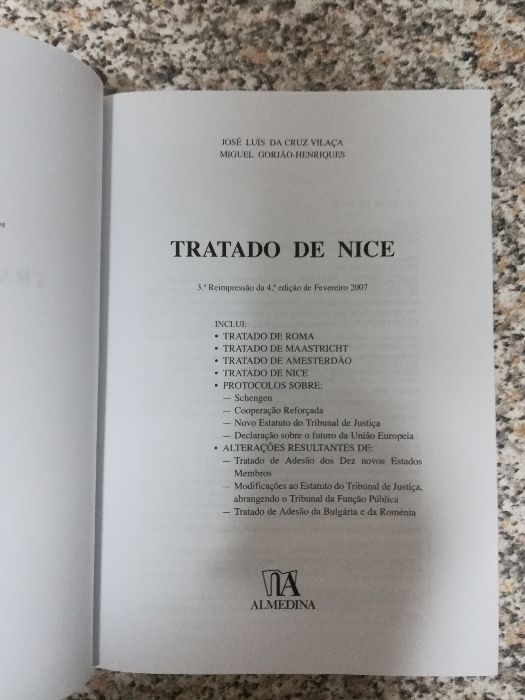 Livro "Tratado de Nice" 4ª Edição - 2008