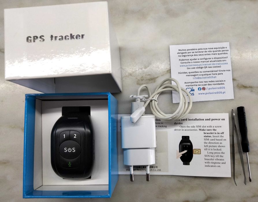 Pulseira SOS 4G com GPS alarme de queda e telemóvel