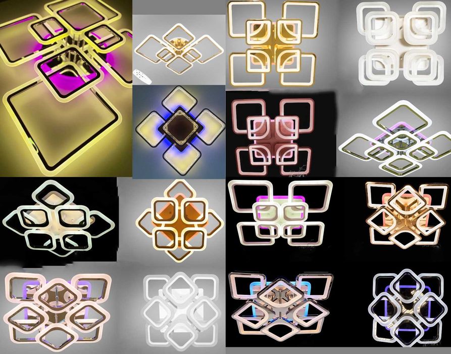 Потолочная люстра с пультом RGB 50-60см 100-200вт 8-40кв м диммер