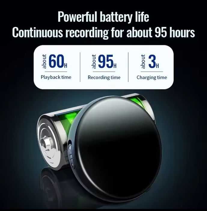 міні диктофон з автоматичним записом 4gb до 100 год, магніт!