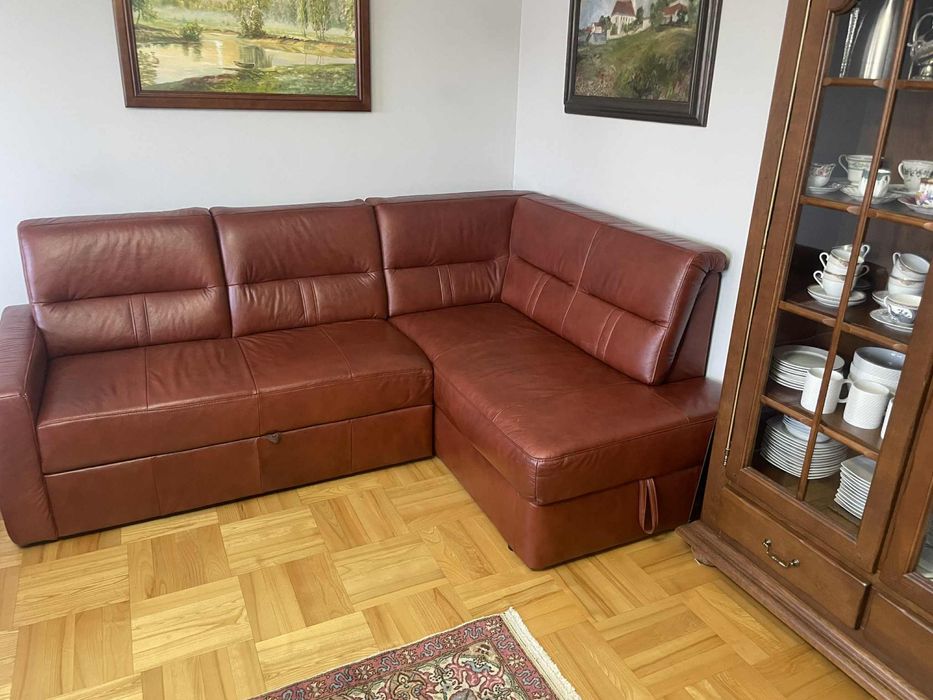Kanapa skorzana rogowa
