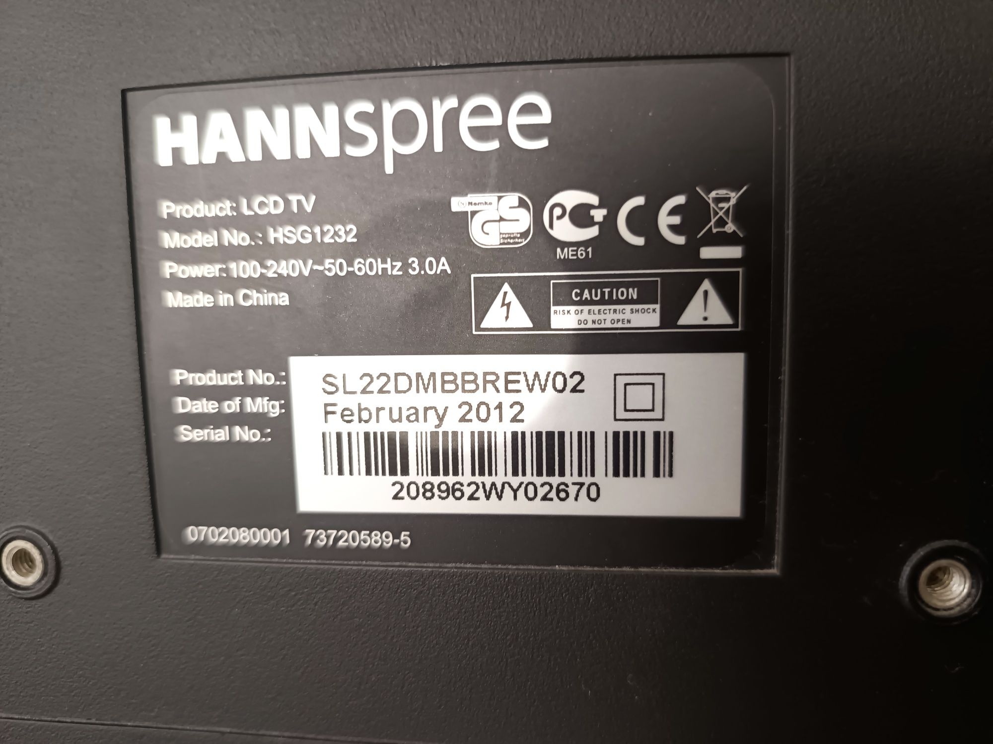 Vendo TV Hannspree