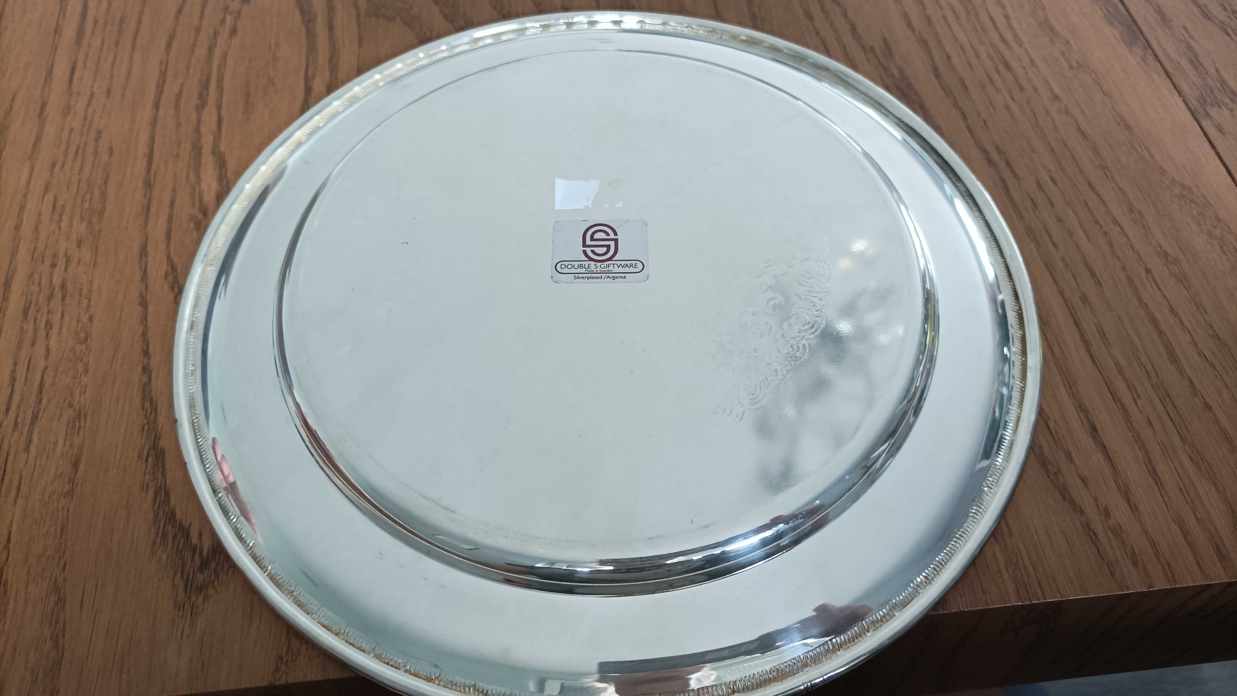 Patera srebrna metalowa